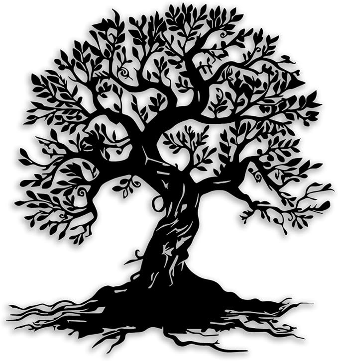 Tree of Life Metal Wall Decor - Room Decor Wall Art Home Decor for Living Room, Bedroom, Office, Garden, Courtyard (Black)