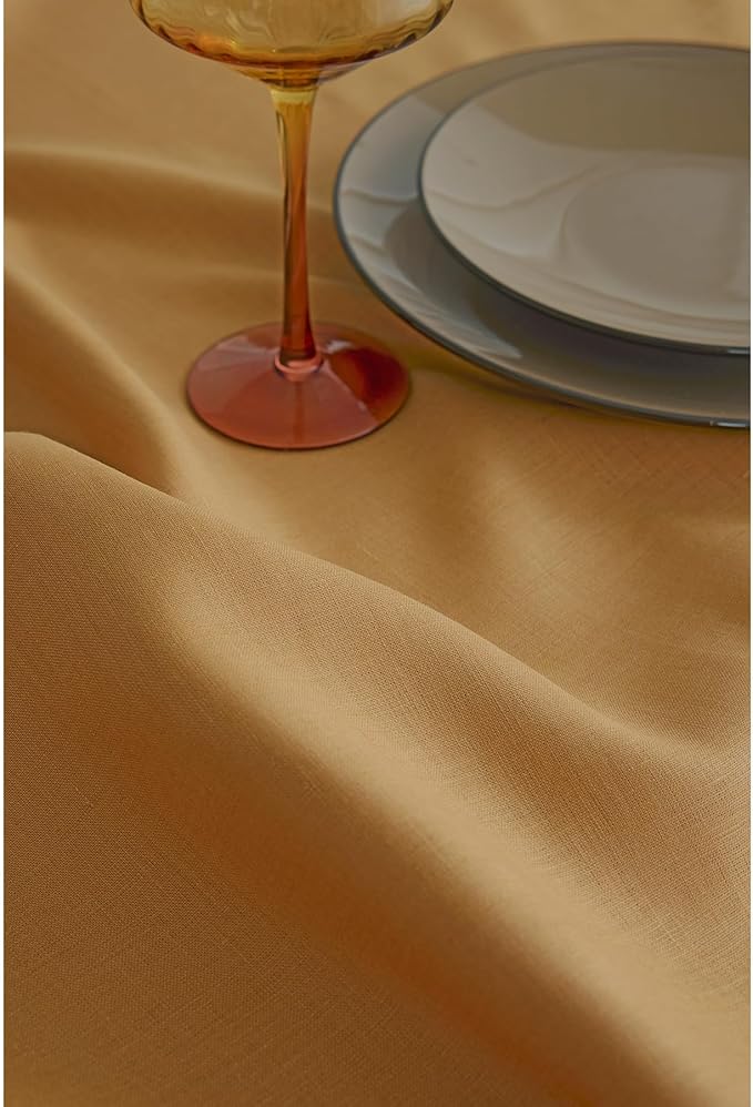 Solino Home Linen Napkins Set of 4-100% Pure Linen Caramel Dinner Napkins Cloth 20 x 20 Inch - Fete, Handcrafted and Machine Washable
