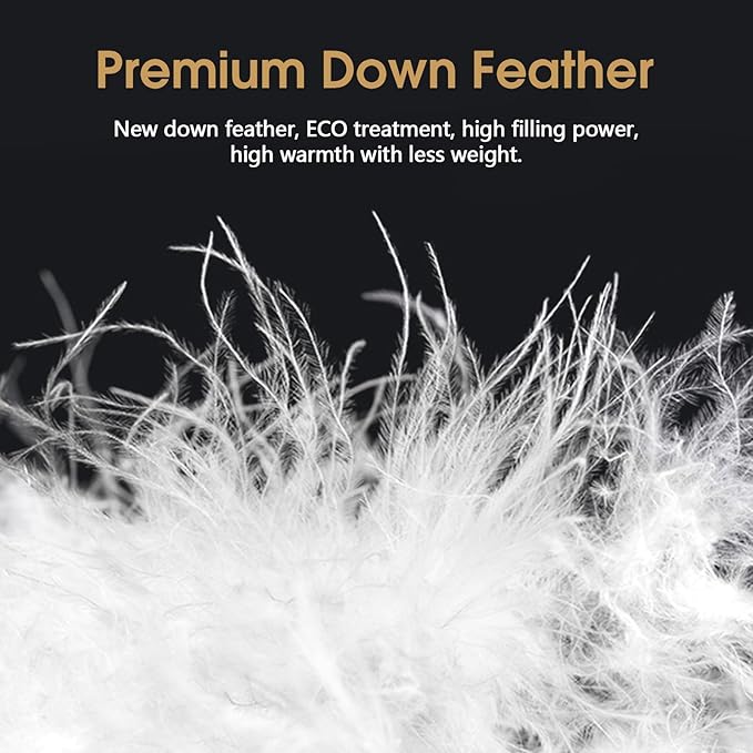 CYMULA Feather Down Comforter Full Size - All Season Grey Down Duvet Insert, Fluffy Breathable Bedding Camping Warm Quilt,Ultra Soft Quiet and Lightweight with 8 Tabs (82" x 86")