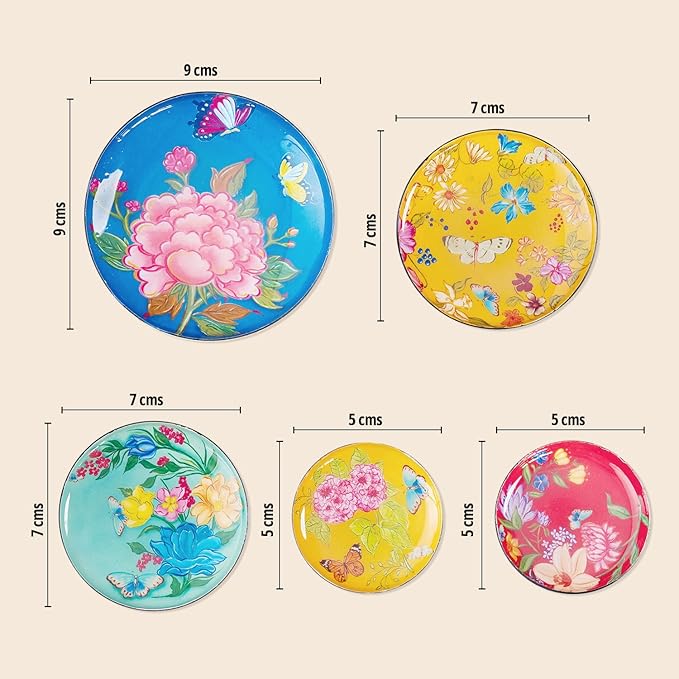 RITUALISTIC Pushpam Wall Plates Set of 5 | Wall Arts For Home Decoration, Living Room, Bedroom, Office Decor, Cafe, Restaurant | Aesthetic Room Decor Items | Christmas gifts