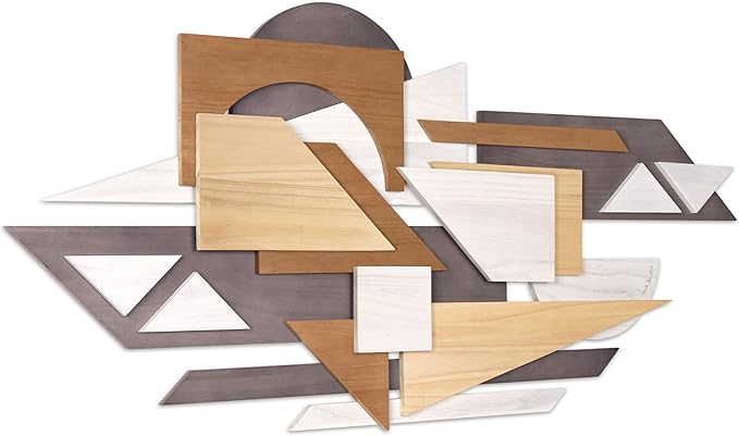 Empire Art Direct "Moonlit Mist I Handmade Dimensional Solid Paulownia Wood Abstracts Wall Art, Ready to Hang, Living Room, Bedroom & Office, 48" x 24"x 1.42"