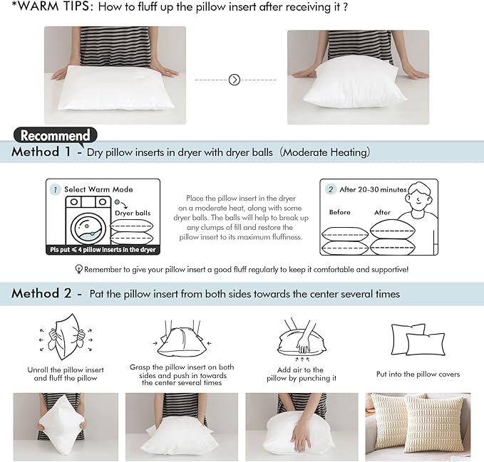MIULEE Throw Pillow Insert Premium Pillow Stuffer Sham Square Form for Decorative Cushion Bed Couch Sofa 18x18 Inch