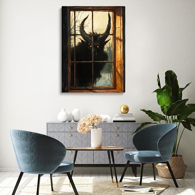Creepy Gothic Christmas Wall Art,Krampus Print,Creepmas Decor,Dark Academia Print,Krampus Gift,Krampusnacht,Gothmas,Macabre