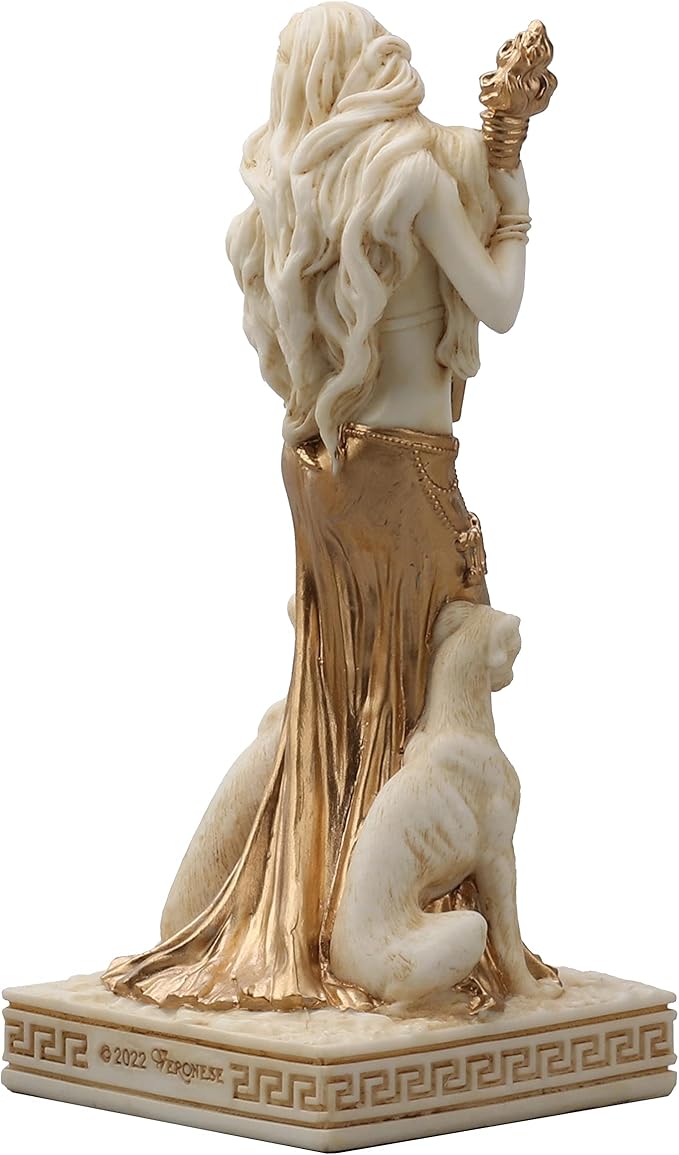 Veronese Design 3 5/8 Inch Greek Goddess Hecate Resin Hand Painted White Gold Miniature Figurine