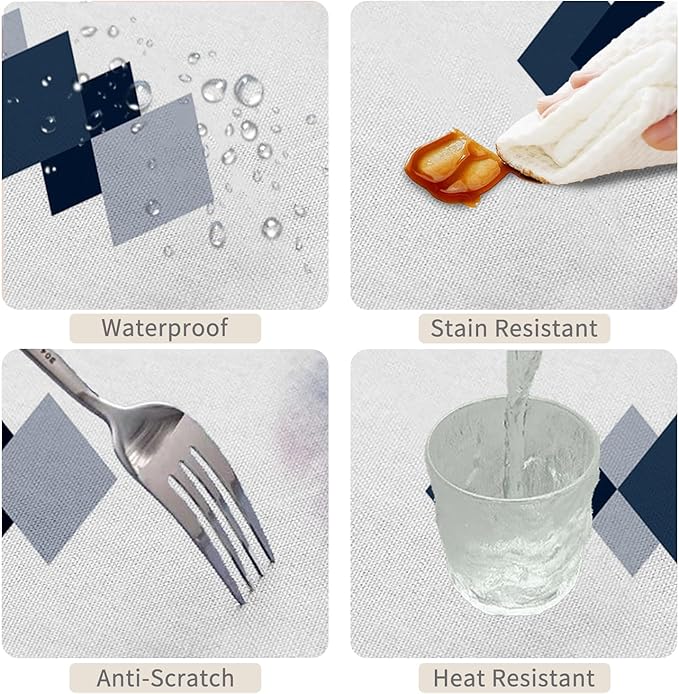 70x108inches Modern Rectangle Tablecloth Abstract Geometric Pattern Minimalist Wind Table Cloth Washable Polyester Table Cover Protector for Dining Room Home Kitchen Patio Picnic Party Use