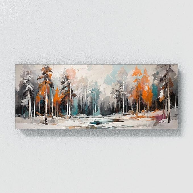 Sense Canvas Scandinavian Frost 100 Canvas Art - Home Decor Wall Art Print Poster Painting Small 20x8 / 1.5"