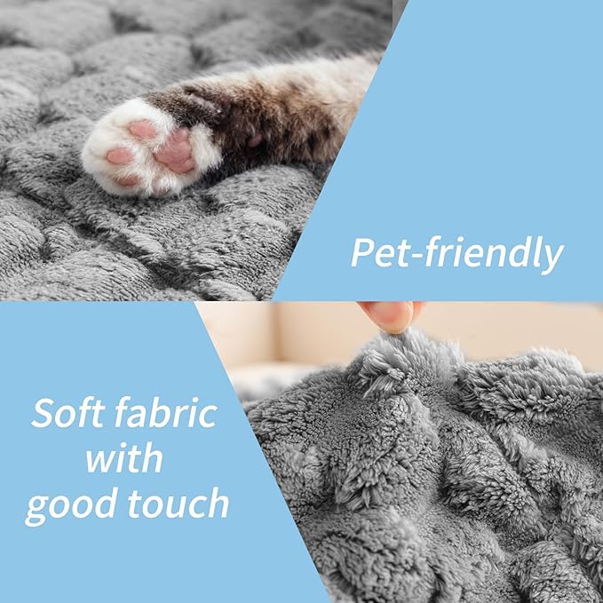 Couch Cover for Dogs Washable,Non Slip Fuzzy Durable Couch Covers for 3 Cushion Sofa Pet Friendly Sofa Cover Dog Thick Soft Slipcovers Protector Couches Mat Bed (Grey, 27.6" x 70.9"/70 x 180cm)