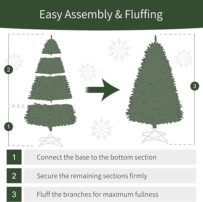 Puleo International 10ft Pre-Lit Slim Fraser Fir Christmas Tree with 650 Clear Lights, 2436 Realistic Dense Branch Tips, Easy Setup Artificial Trees with Sturdy Metal Stand