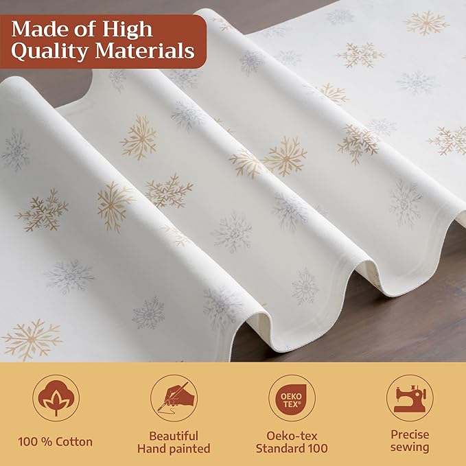 Maison d' Hermine Table Runner 100% Cotton Double Layer Table Runners 72 inches Long for Thanksgiving Christmas Decorations Home Kitchen Dining Party Wedding (Deer in The Woods, 14.5" x 72")