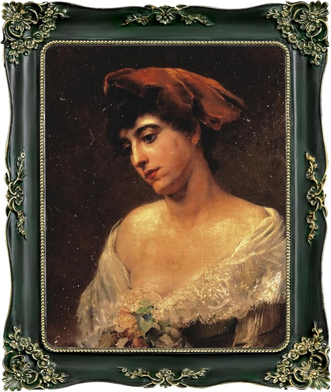Green Picture Frame 8x10 Vintage Picture Frames Antique Ornate Baroque Victorian Handcrafted for Wall or Tabletop Display, Fits 8x10 or 5x7 Photo with Mat