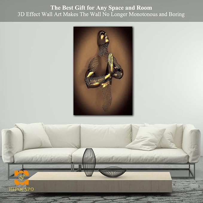3D Metal Effect Wall Art - 3D Metal Effect Wall Art Merged Hands for Modern Wall Art, Large Wall Art for Bedroom Dercorations Framed 28”x40”x1Pcs