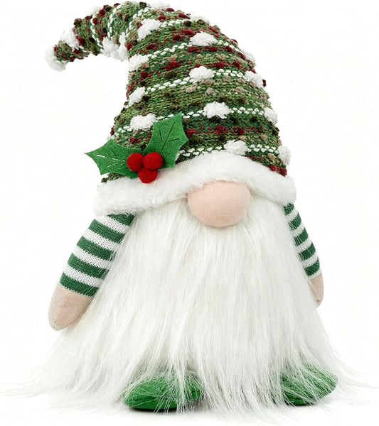 Gnome Christmas Decorations, Handmade Christmas Ornaments Swedish Tomte Elf Stuffed Dwarf for Home Holiday Decor, Thanksgiving Valentines Birthday Plush Gnome Gifts for Women
