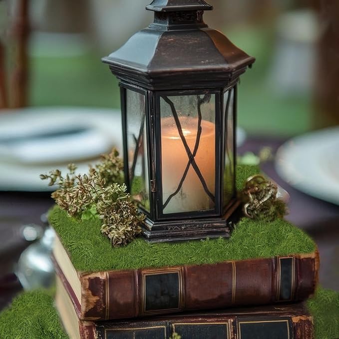 2 Pcs Fake Moss Table Runner Rolls for Decoration 4" x 47" Artificial Moss for Plants Indoor Green Faux Grass for Planters Crafts DIY Table Centerpieces Fairy Garden Floral Wedding 10 x 120cm
