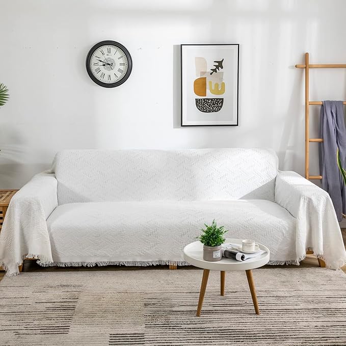 AIVIA Couch Cover Sheet Blanket, Oversized for 3-4 Cushion High Backrest Sofa, Furniture Decoration Slipcovers L Shape U-Shaped Sectional Protector