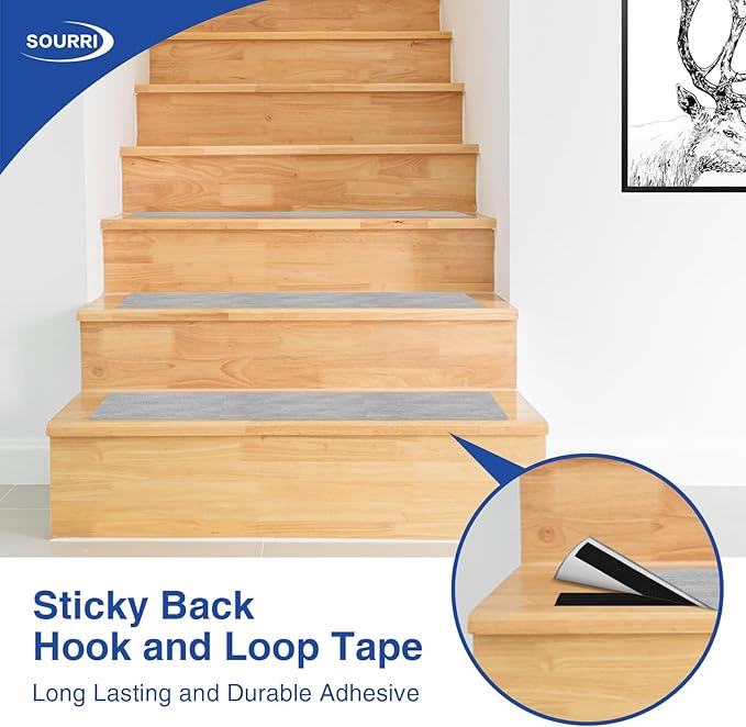 SOURRI 1 Inch x 82 Feet Hook and Loop Tape Sticky Back Fastener Roll, Nylon Self Adhesive Heavy Duty Strips Fastener for Home Office School Car and Crafting Organization