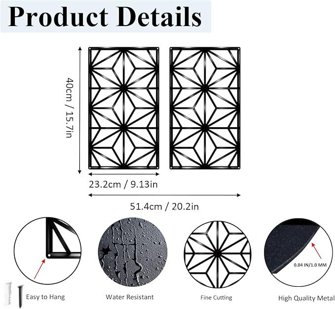 DUOOLN 2 Pcs Abstract Metal Wall Art, Minimalist Single Line Art Iron Hanging Picture, Modern Geometrical Metal Wall Sculptures Sign, For Living Room Bedroom Bathroom Study Room Home Decor- Black