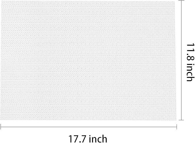 AHHFSMEI Placemats for Dining Table Set of 4 Woven Vinyl Plastic Place Mats Non-Slip Heat Insulation Stain Resistant Table Mats Washable Easy Clean Placemats (White,4)