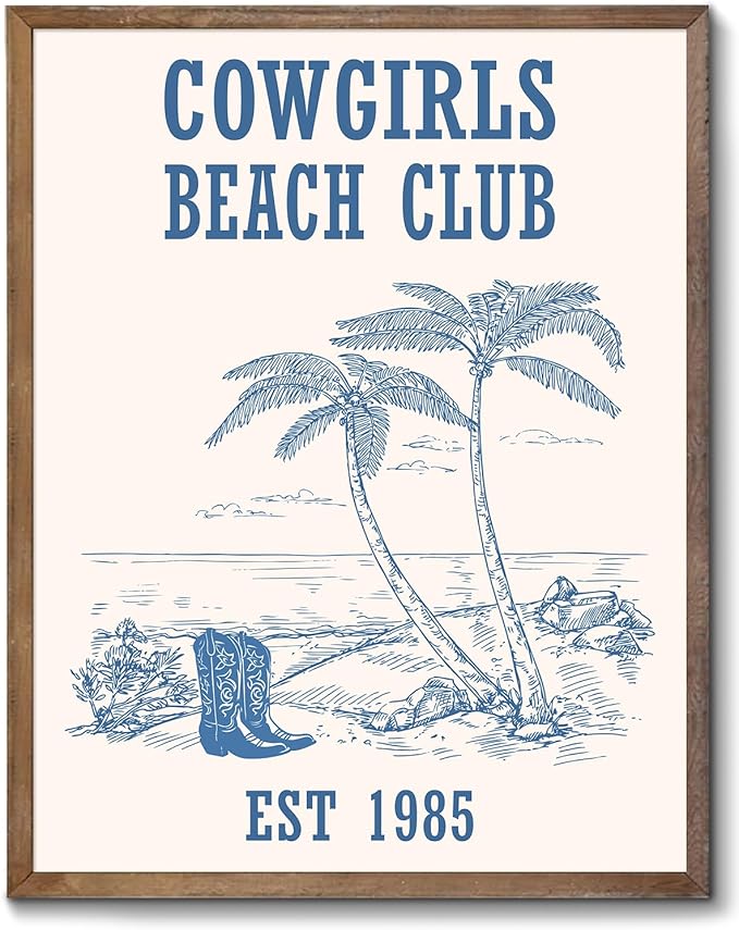 XOCUUI Coastal Granddaughter Wall Art Prints, Beachy Preppy Aesthetic Room Decor Pictures, Blue Coastal Wall Art for Teen Girl Dorm Apartment Decor - 8" x 10", Unframed