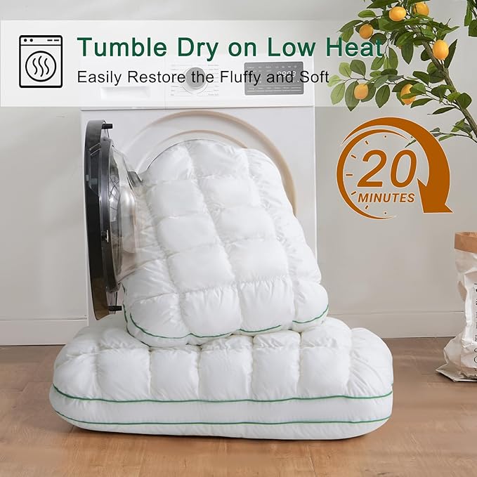 YOUR MOON Fluffy Support Bed Pillow King Size Set of 2, Super Soft Premium Down-Alternative Filling for Sleeping, Luxury Hotel Quality Bed Pillows for Side Sleeper (White)