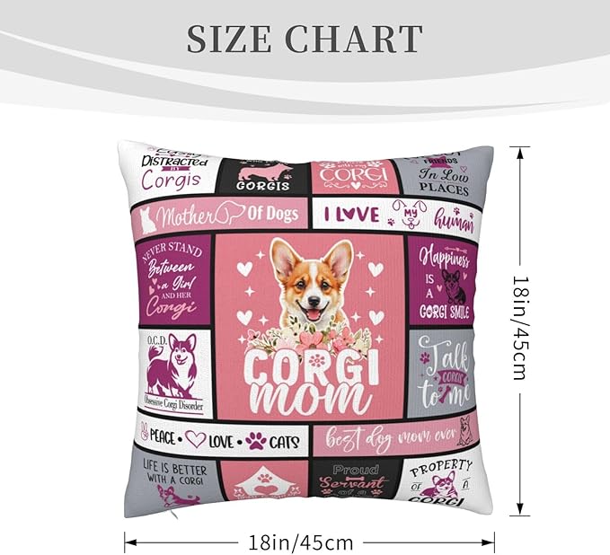 Christmas Corgi Gifts for Corgis Lovers, Funny Corgi Gifts for Women, Best Corgis Themed Gift for Christmas, Xmas, Birthday, Dog Mom Gift for Dog Lovers Throw Pillow Cover 18x18 Inches