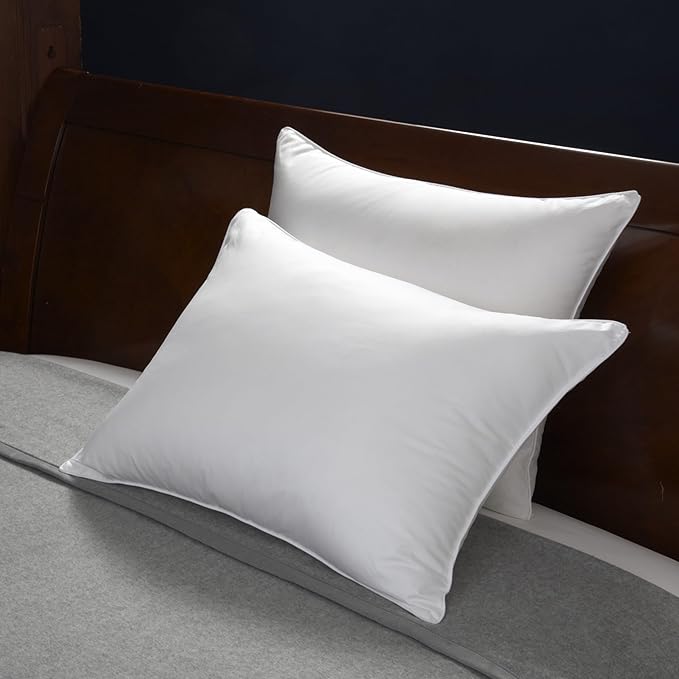 Cuddledown Dreamstead 800 Fill Power Pillow | European White Down | 100% Cotton Shell, Sateen Weave | Hypoallergenic | Handcrafted | Oeko-TEX & RDS Certified | 20" x 36" | King | Firm