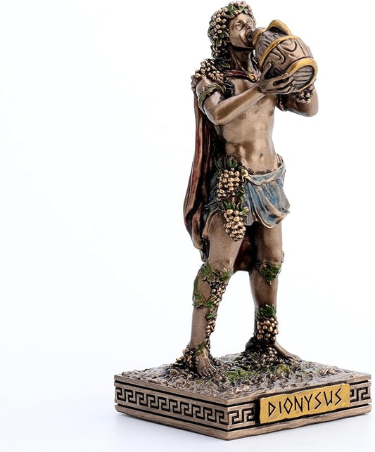 Veronese Design 3 3/8 Dionysus Greek God of Wine Resin Miniature Figurine Hand Painted Bronze Finish
