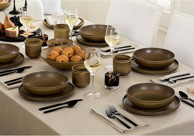 Solino Home Natural Linen Tablecloth 52 x 52 Inch - 100% Pure Linen Square Table Throw - Fete, Machine Washable Table Cloth for Fall, Autumn, Thanksgiving, Christmas, Holiday