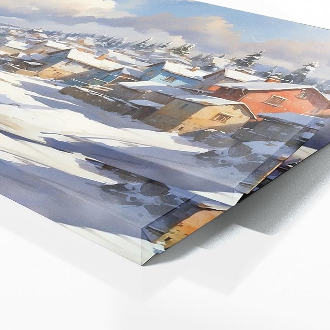 Sense Canvas Scandinavian Snowy Coastal 30 Canvas Art - Home Decor Wall Art Print Poster Painting X-Large 60x24 / 1.5"