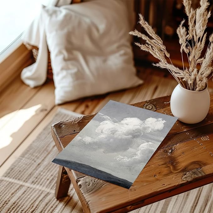 XOCUUI Unframed Canvas Wall Art Classical Oil Painting Canvas Prints Decor Clouds Sky with Vintage Landscape Wall Art Pictures Home Decor 8x10in