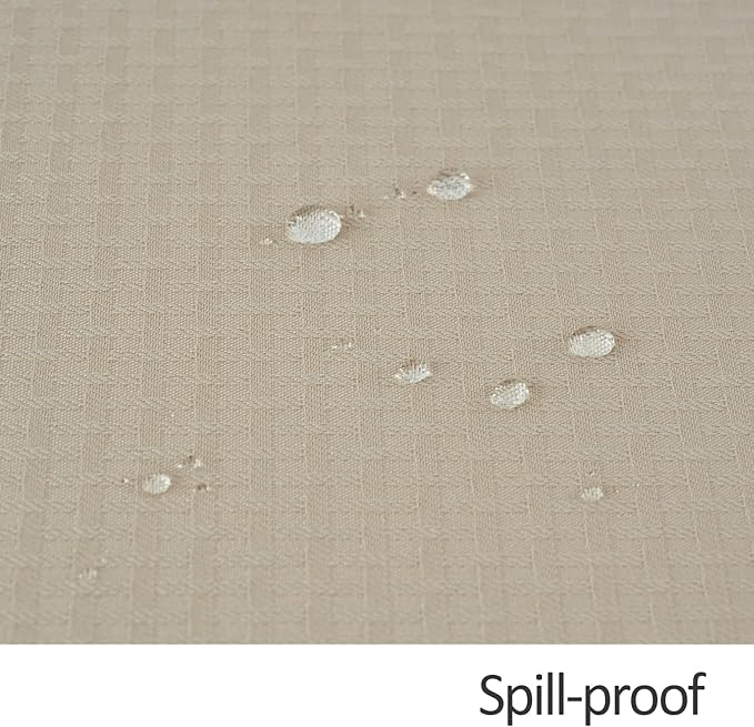 maxmill Rectangle Tablecloth Weaved Texture Design Water Resistant Wrinkle Free Spill-Proof, Soft Table Cloth for Dining Room Decoration, Banquet Parties Event Holiday Dinner, 52 x 84 Inch Natural