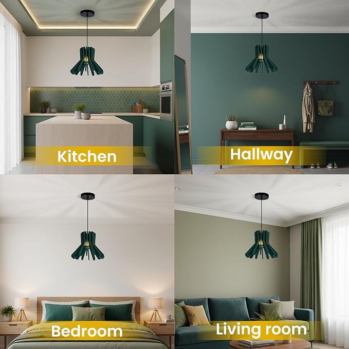 Pendant Light with Felt Lampshade, Modern Hanging Lamp Fixture, DIY Acoustic Pendant Light Chandeliers for Kitchen Island, Living Room, Dining Room, Bedroom, Office (D13.7"x10.2")