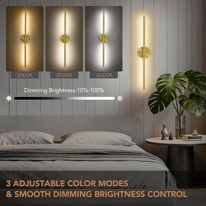 TONYFUL Battery Operated Wall Sconce Set of Two, Rechargeable Wall Lamp with 6000mAh Dimmable Bulbs and Remote, 3000K-6500K LED Wireless Wall Lights for Bedroom, Living Room, Hallway Decor, Background