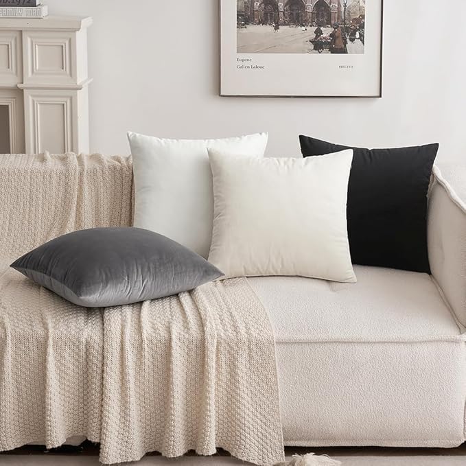 MIULEE Pack of 2, Velvet Soft Solid Decorative Square Throw Pillow Covers Set Cushion Case for Sofa Bedroom Car 12 x 20 Inch 30 x 50 Cm
