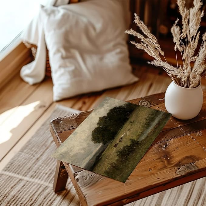 XOCUUI Canvas Wall Art Vintage Decor, Home Decor Danish Landscape Classical Paintings, Home Decor Lake And Mountain Nature Wilderness Landscape Unframed Paintings Wall Art for Living Room, 8"X10"