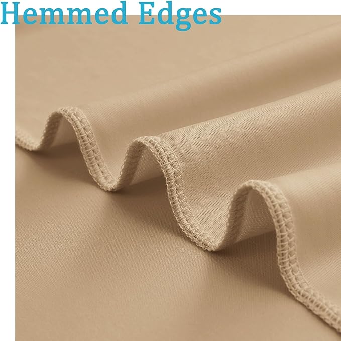 50ftx10ft Wrinkle Free Beige Backdrop Curtains for Parties, 10 Panels 5x10ft Thick Polyester Backdrop Drapse for Weddings Birthday Photography Background Curtains