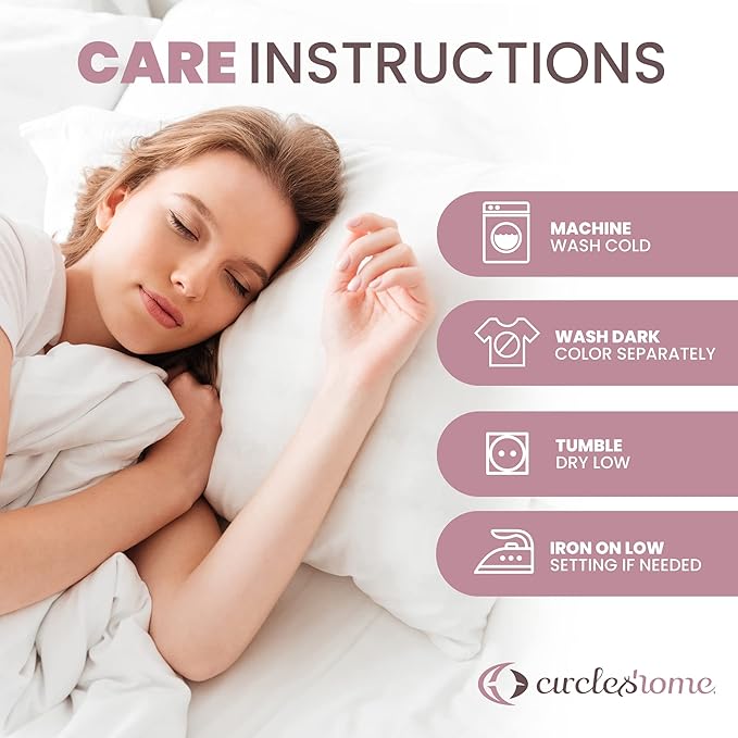 CirclesHome Pillow Protectors 4 Pack Standard Zippered - 100% Cotton Breathable Pillowcases - Protects Pillows from Dirt, Dust and Debri (Standard - Set of 4 - 20x26)