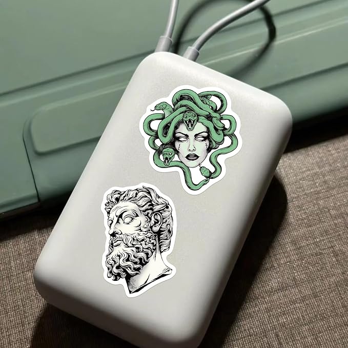 Vintage Greek Mythology History Stickers - 50Pcs Vinyl Waterproof Greece Stickers for Laptops,Water Bottles,Scrapbook,Journals
