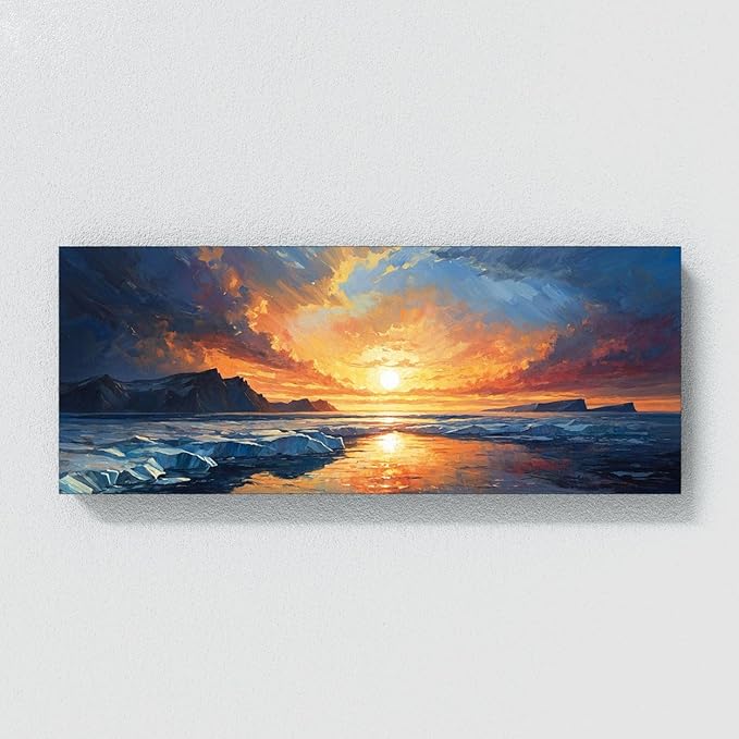 Sense Canvas Scandinavian Arctic Dreamscape 47 Canvas Art - Home Decor Wall Art Print Poster Painting Large 40x16 / 0.75"