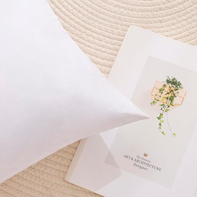 12x20 Inch Gold Goose Down and Feather Throw Pillow Inserts-2 Packs,White,Super Soft Cover,Double Layer Dwon Proof Design,High Filling Weight.
