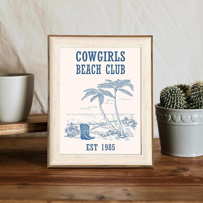 XOCUUI Coastal Granddaughter Wall Art Prints, Beachy Preppy Aesthetic Room Decor Pictures, Blue Coastal Wall Art for Teen Girl Dorm Apartment Decor - 8" x 10", Unframed