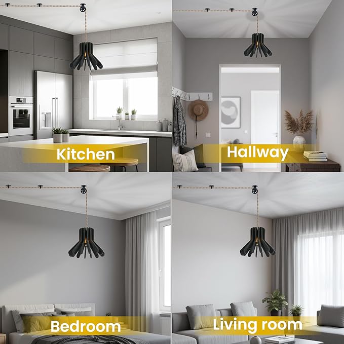 Pendant Light with Felt Lampshade, Modern Hanging Lamp Fixture, DIY Acoustic Plug-in Pendant Light for Kitchen Island, Living Room, Dining Room, Bedroom, Office (D13.7"x10.2")
