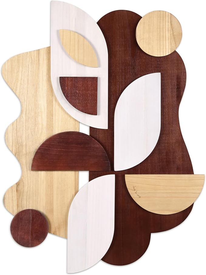 Empire Art Direct "Sands Serenade I Handmade Dimensional Solid Paulownia Wood Abstracts Wall Art, Ready to Hang, Living Room, Bedroom & Office, 40" x 30"x 1.42"