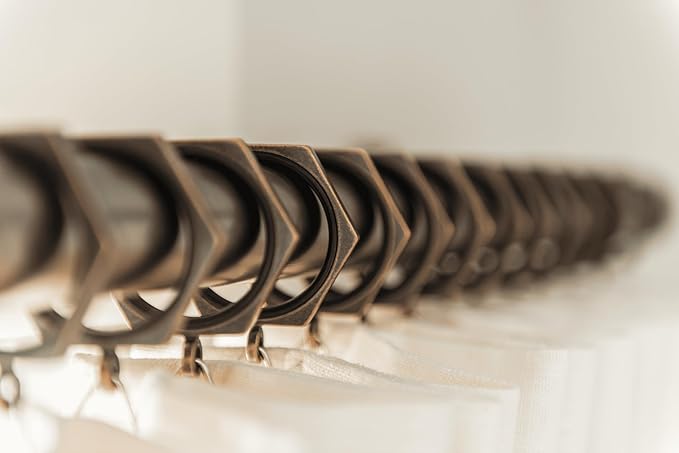BlastHome® Luxury Curtain Rings - Premium Metal with Quiet, Smooth Nylon Inserts - Pinhooks and Clips Included - 1 1/2" Inside Diameter - 18 Rings for Two Standard Curtains - Oil Rubbed Bronze