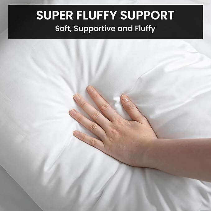 Foamily Throw Pillows Insert 12 x 20 Inches Hypoallergenic, Made in USA - Lumbar Decorative Couch, Bed Pillow