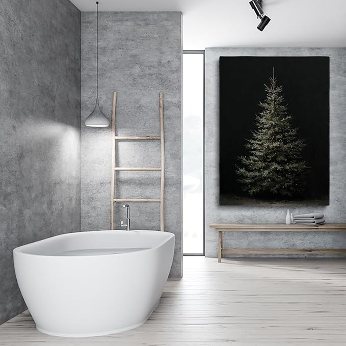 Moody Christmas Wall Art Prints,Dark Christmas Tree Poster,Rustic Winter Decor,Holiday Cottagecore Artwork,Dark Academia Winter Prints