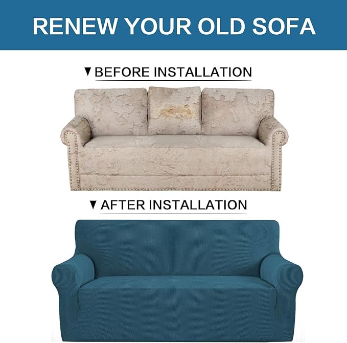 H.VERSAILTEX Armchair Cover High Stretch Sofa Slipcover 1 Piece Couch Covers for Sofa Durable Spandex Fabric Non Skid Machine Washable(Armchair 31"-40", Deep Teal)