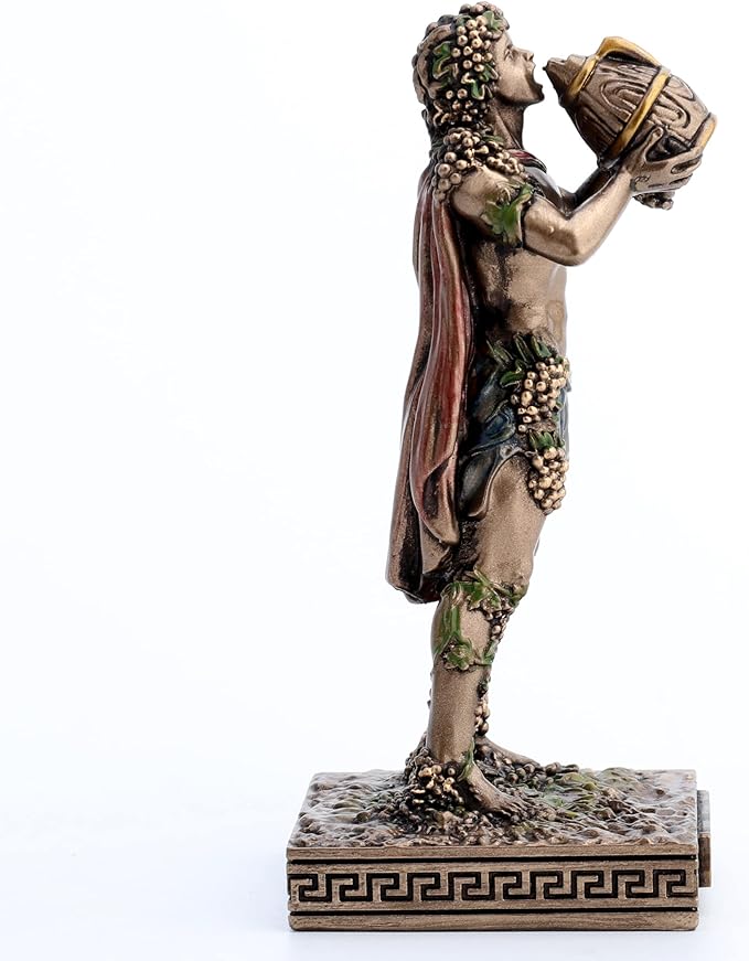 Veronese Design 3 3/8 Dionysus Greek God of Wine Resin Miniature Figurine Hand Painted Bronze Finish