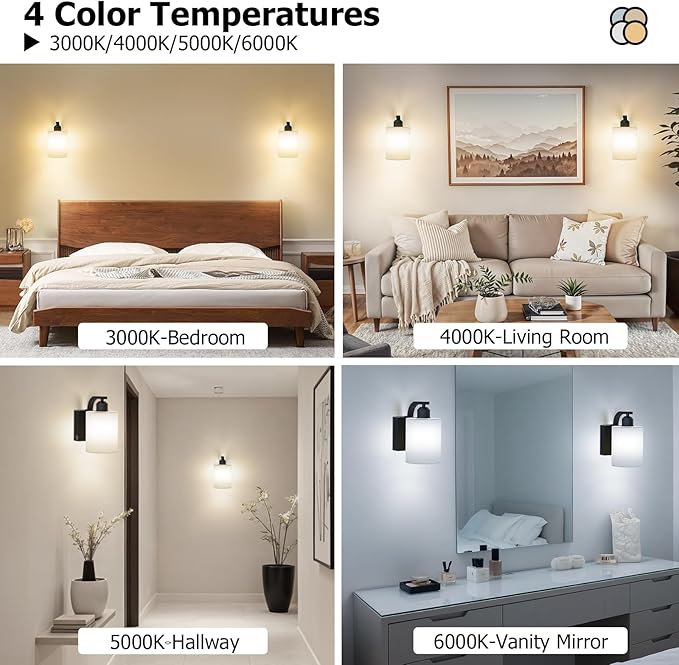 Wall Sconce Battery Operated Set of 2, 6000mAh Rechargeable Wall Lights with Touch Control and Remote Control, Wireless Wall Lamps for Bedroom, Black Sconces Wall Decor for Living Room Hallway
