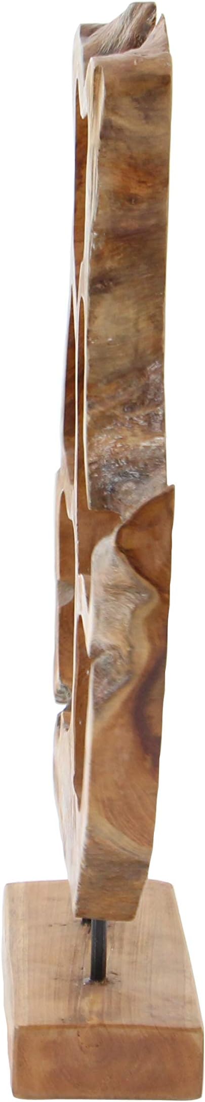 Deco 79 Teak Wood Abstract Handmade Decorative Sculpture Home Decor Statue, Accent Figurine 16" x 8" x 25", Brown