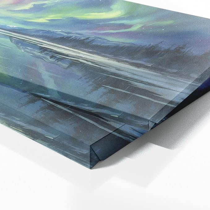 Sense Canvas Scandinavian Celestial Lake 34 Canvas Art - Home Decor Wall Art Print Poster Painting Large 40x16 / 0.75"